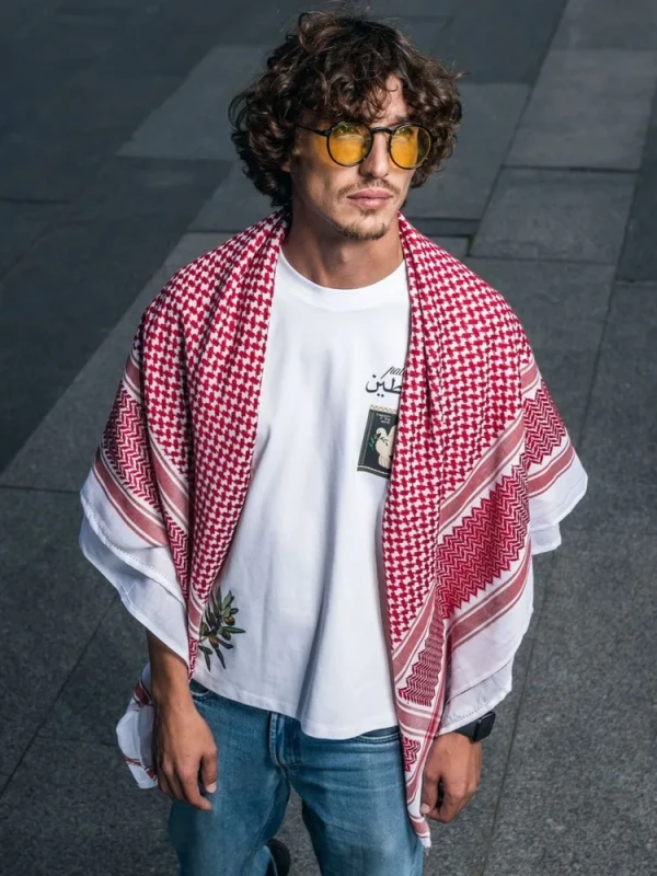 Solidarity Keffiyeh (Red/White)